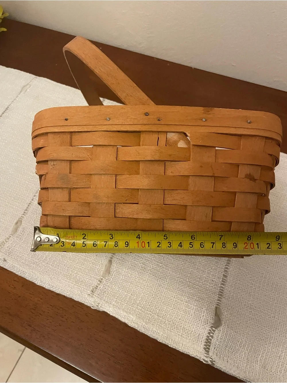 Woven Wood Market Basket - Brown